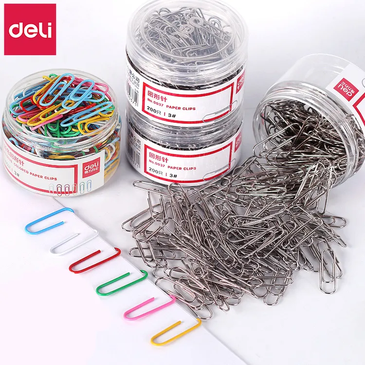 得力回形针得力曲别针彩色盒装回形针大号彩色回形针曲别针