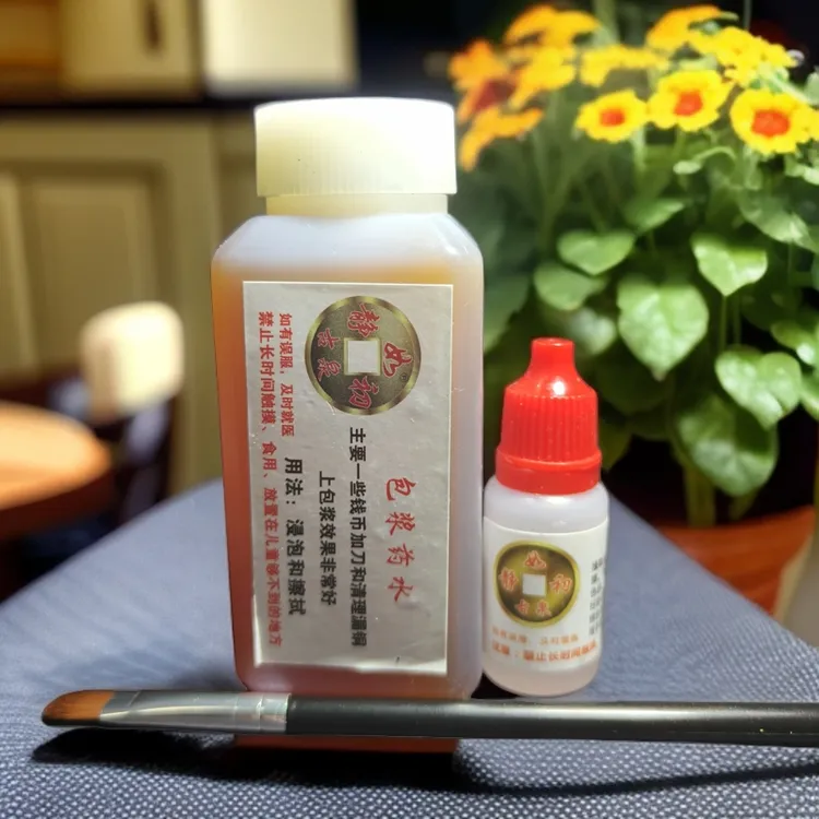 静如初，漏铜清理补色，加刀，刻画，包浆液