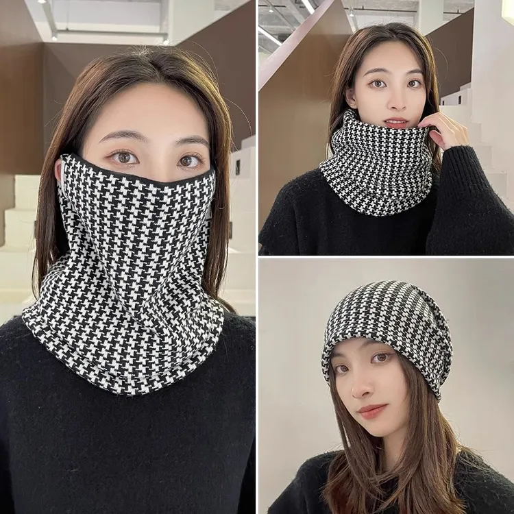 围脖女秋冬季韩版百搭百变挂耳面罩户外骑电动车保暖护颈脖套加厚