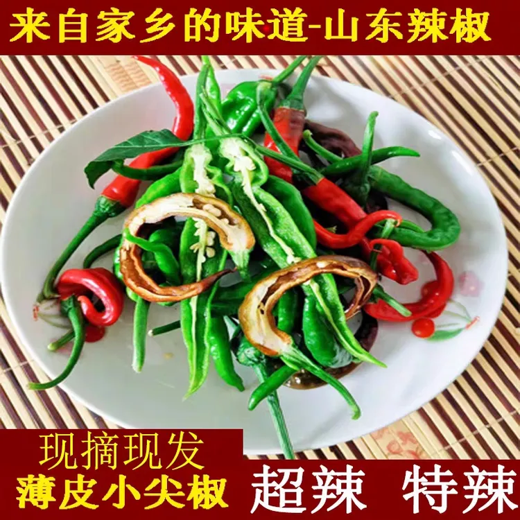 枣庄徐州邳州本地土辣椒特辣超辣香辣薄皮炒肉小尖椒新鲜现货包邮