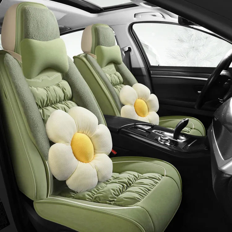 汽车座套冬季棉短毛绒坐垫全包围座椅套保暖网红汽车坐垫冬季毛绒