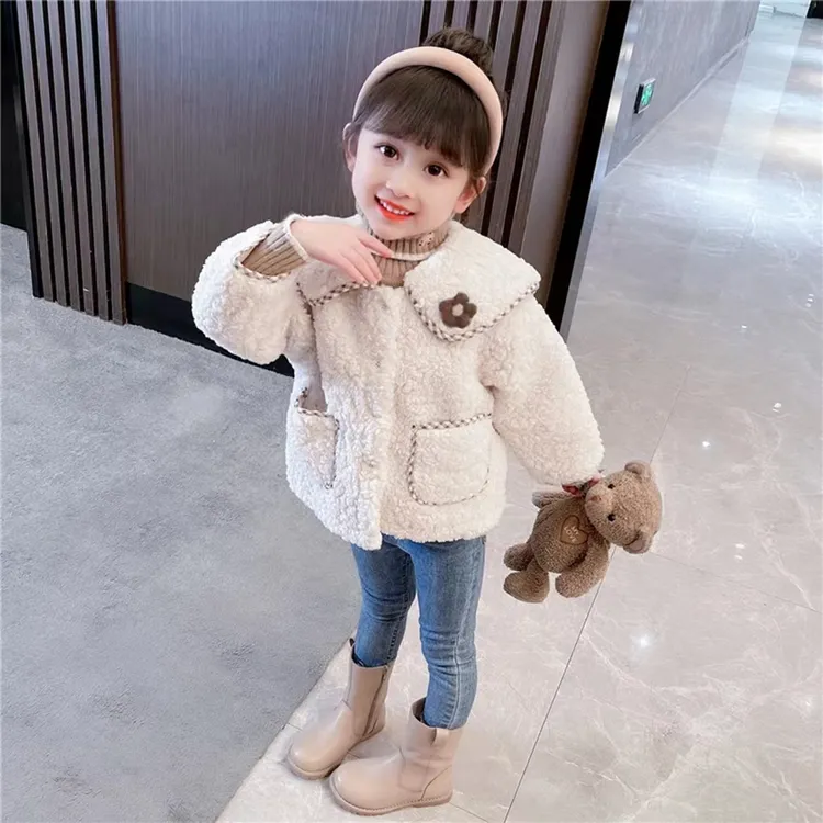 Dany.rabbit女童春季外套儿童泰迪绒翻领上衣宝宝洋气百搭春秋装