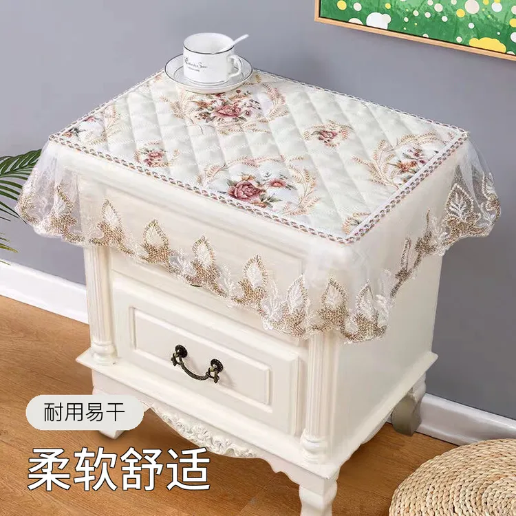 新款防尘蕾丝盖布床头柜罩防尘盖巾欧式床头柜小桌布防尘巾多用巾
