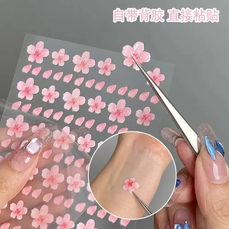 面部贴纸眉心贴额头花钿化妆脸饰品樱花桃花脸贴舞台脸部儿童装饰