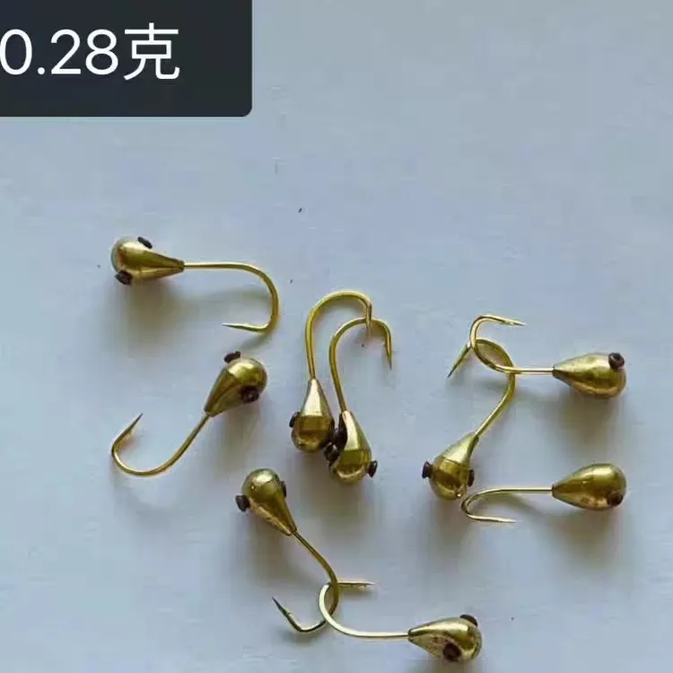 【10枚装】0.28克水滴型 渔乐手工铜砣朝天钩  狼牙 海夕 传统野钓
