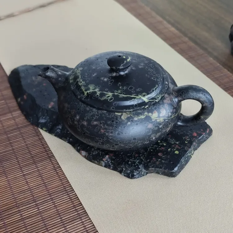 童子张文旦 A010安山岩质玉精美玉壶玉质细腻温润纯手工泡茶壶