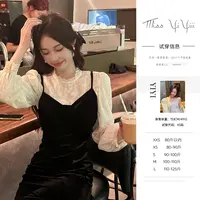 【云雾缭纱】<中秋国庆大狂欢>新款气质蕾丝吊带连衣裙