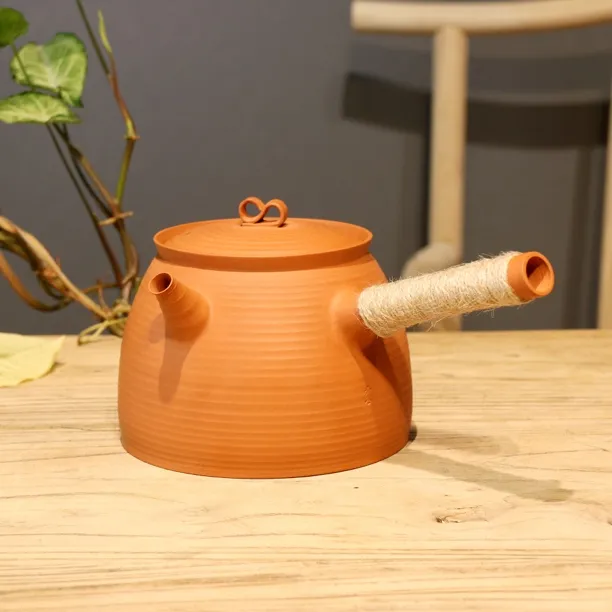 少冬煮茶壶950毫升长把潮州矿石料全手工手拉壶煮水复古大容量