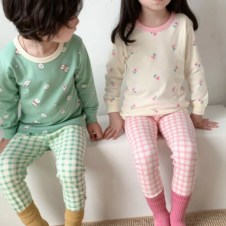 儿童内衣套装男女中小童秋衣秋裤宝宝睡衣家居服秋款家居服套装HH
