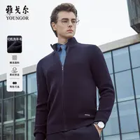 Youngor/雅戈尔【星线好物】可机洗羊毛保暖立领商务外套619967
