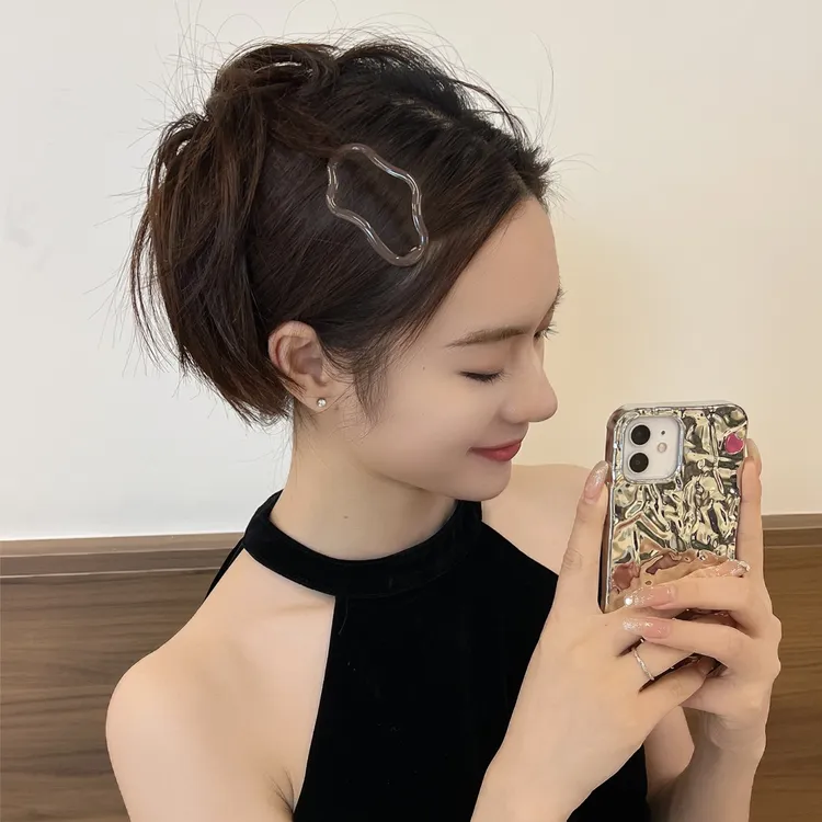 依牧 合金发饰 云朵镂空碎发bb夹前额刘海一字侧边夹后脑勺发卡
