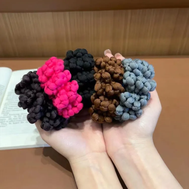 依牧秋冬加宽加粗韩版玉米花毛绒发圈高马尾发绳不伤发高弹力头绳