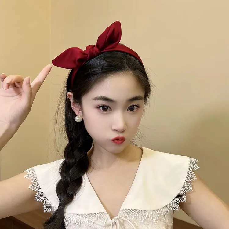 玫瑰的故事黄亦玫同款蝴蝶结发箍高颅顶发箍复古气质兔耳朵头箍