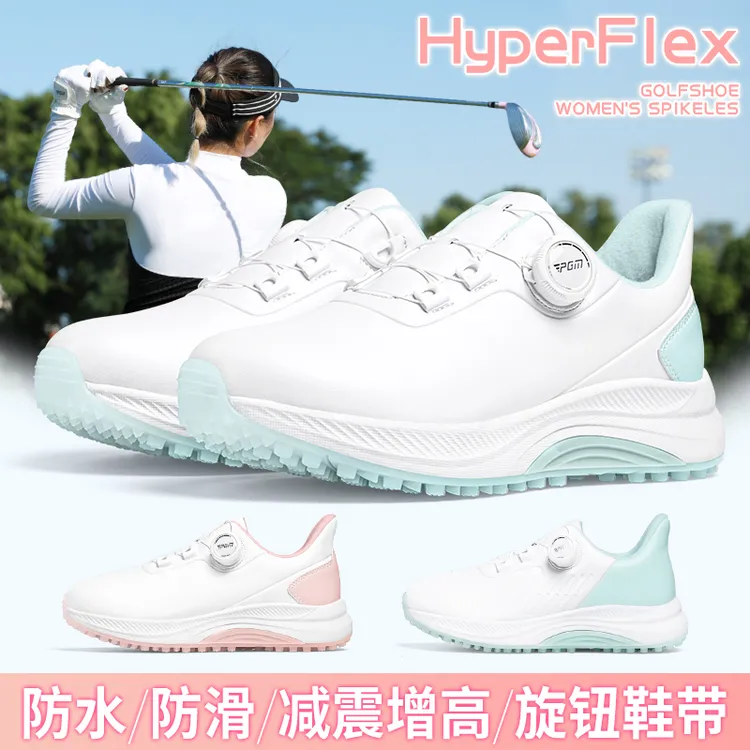 春夏高尔夫女球鞋女士防水旋钮鞋带增高防滑女鞋韩国女款运动鞋子