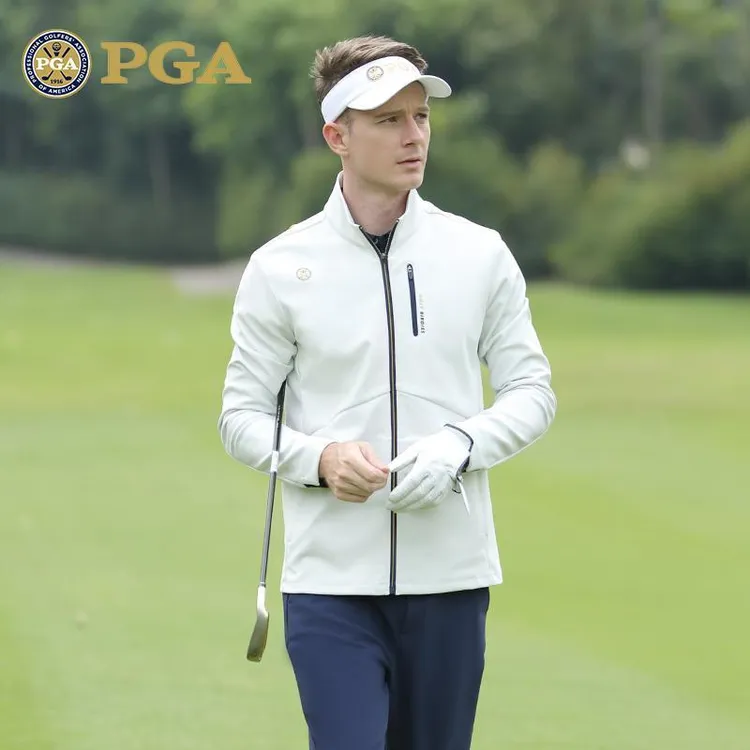 美国PGA 高尔夫男装外套秋冬季 防风保暖吸光发热内里 时尚运动