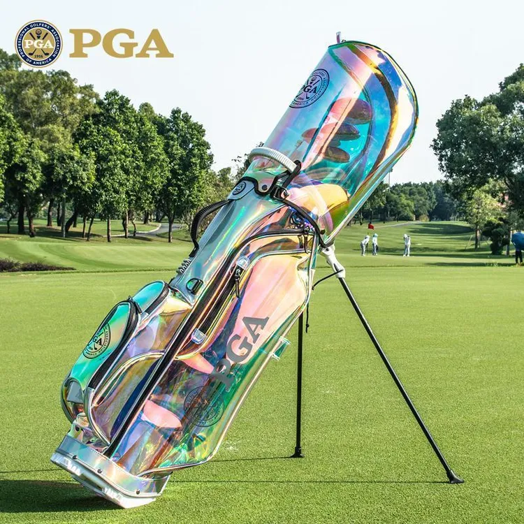 美国PGA 高尔夫炫彩支架包 球包 透明七彩TPU 轻便携 防水ol     