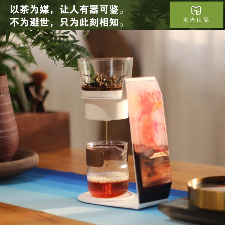 高硼硅玻璃带过网飘逸壶懒人泡茶神器磁吸