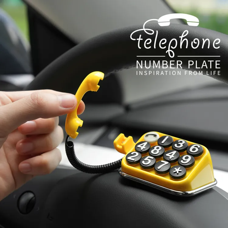 bbdd老电话临时号码牌车载挪车电话移颜色复古个性汽车数字停车牌