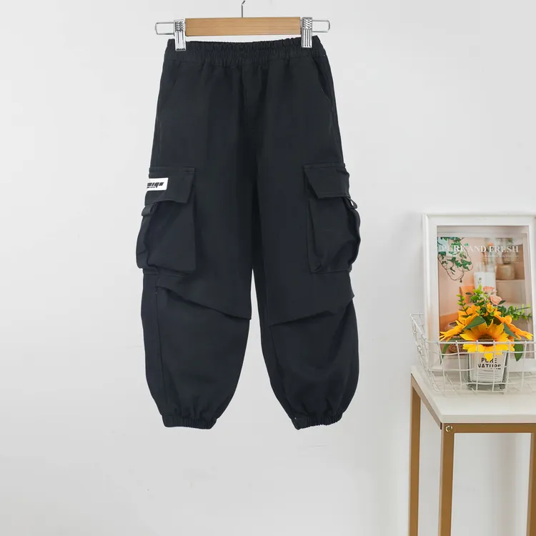 男童裤子2024新款儿童春秋装束脚裤中大童女孩休闲工装裤秋季长裤