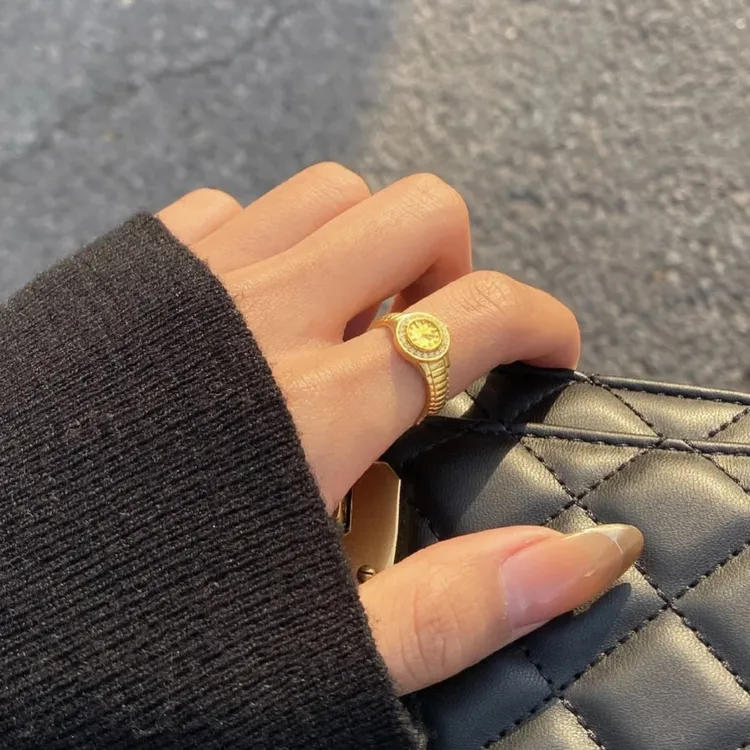 钛钢戒指 时尚不掉色520告白时钟手表戒指女精致百搭个性设计感