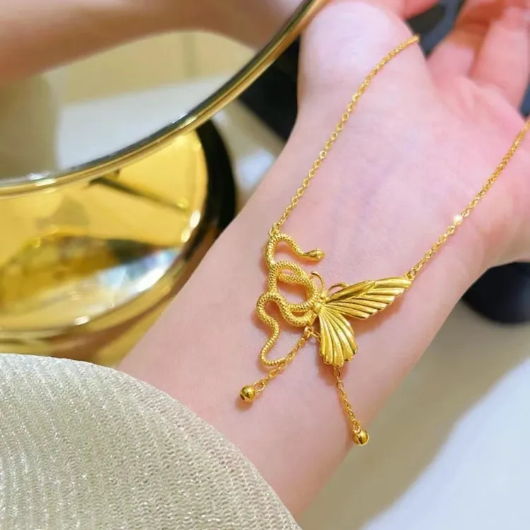 JIN BAI ZHENG 钛钢项链 爆款蝴蝶与灵蛇项链女款精美百搭不掉色