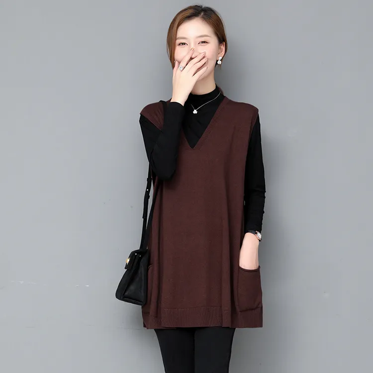 200斤大码女装背心秋冬马甲外穿胖MM毛衣无袖针织衫宽松春秋坎肩
