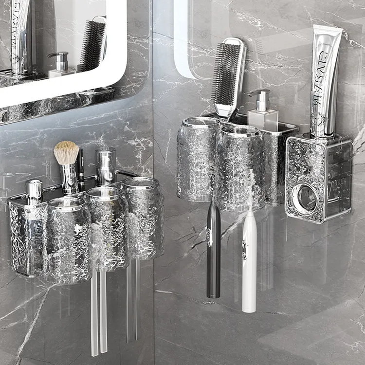 西邮哥【新疆包邮】牙刷置物架免打孔壁挂式电动牙刷架刷牙杯漱口杯