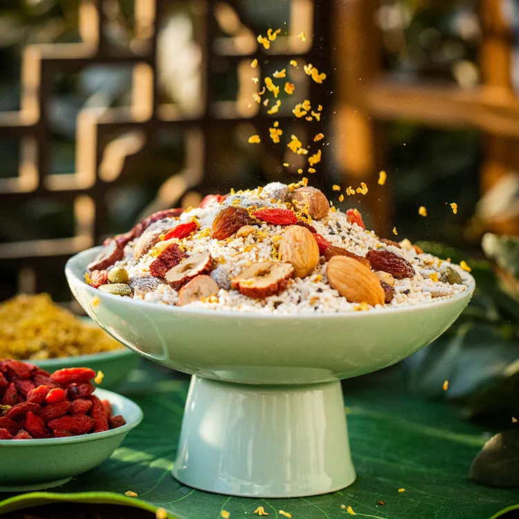 藕粉羹奇亚籽桂花坚果水果藕粉羹 代餐饱腹莲子粥早餐营养优选