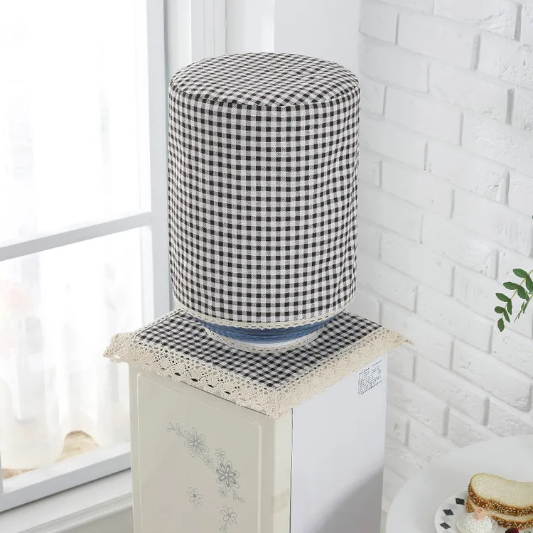 棉麻布艺饮水机罩防尘套田园风格水桶罩2件套现代简约矿泉水桶罩