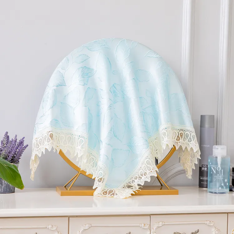 欧式蕾丝化妆台风水帘镜子盖布罩遮盖镜面梳妆台防尘罩盖巾防灰尘