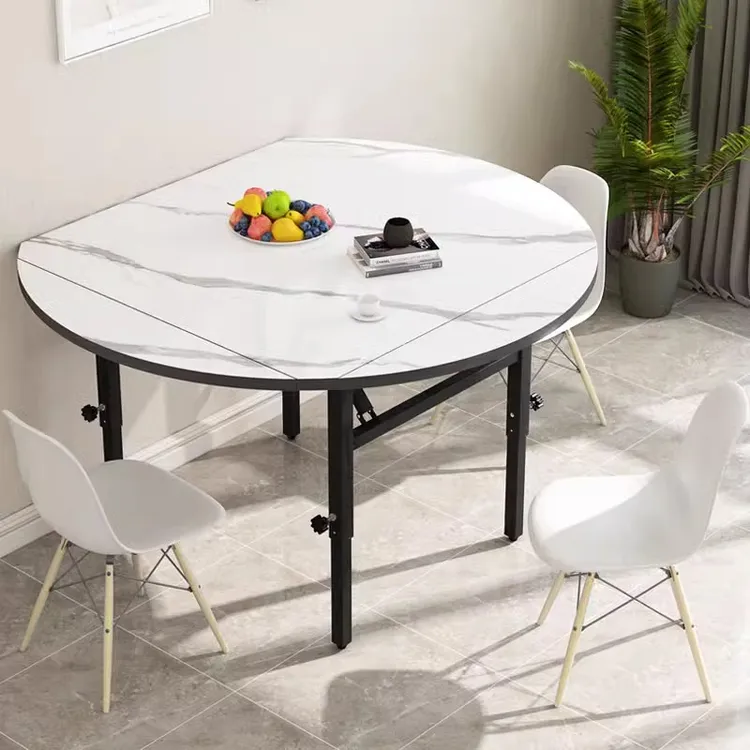 桌子折叠桌便携式家用餐桌吃饭桌方圆桌小户型出租房用多功能餐桌