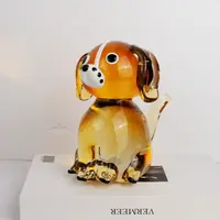 琉璃哥纯手工热塑琉璃《黄狗狗》 家居饰品 装饰摆件精美礼品      
