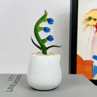 琉璃哥纯手工 热塑 琉璃精美《铃兰盆栽》家居 摆件 装饰 精美 礼品