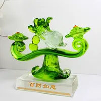 琉璃哥纯手工热塑琉璃《白菜如意》家居饰品 装饰摆件精美礼品     