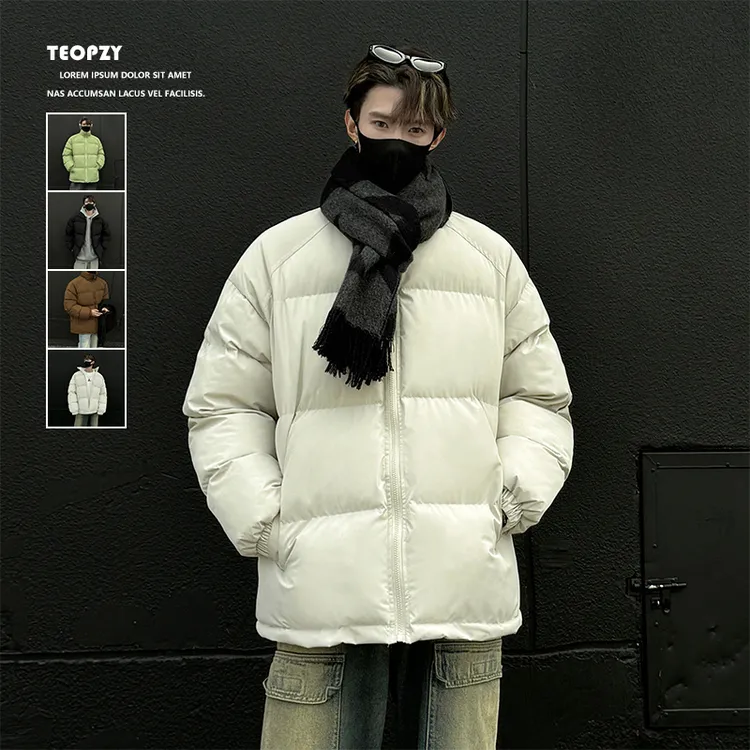 PLAY&CBG【明星同款】潮牌纯色立领棉服男士冬季宽松保暖棉衣外套男