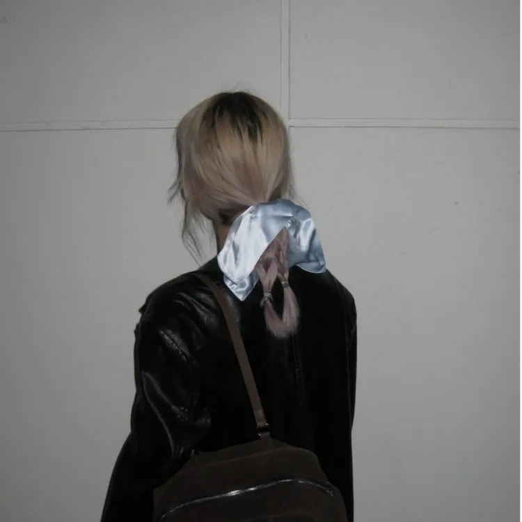 复古方形发圈30姆米真丝百搭简约韩系新法式大肠发圈森系赫本风