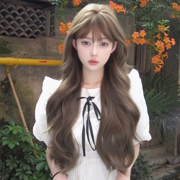 束朵假发灰棕波浪卷时尚气质lolita网红同款假发全头套减龄