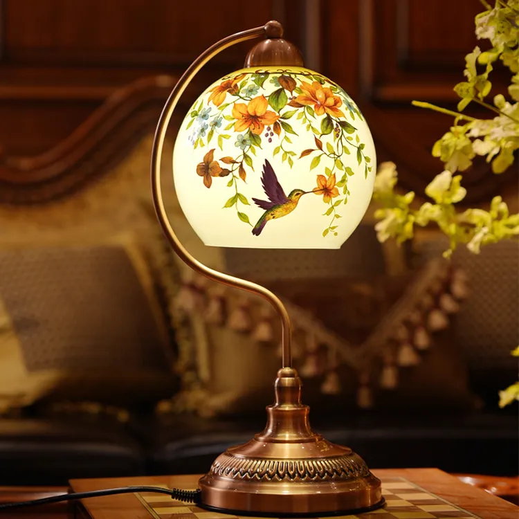 中式美式欧式台灯现代百搭小夜灯结婚床头灯温馨复古书桌中国风灯