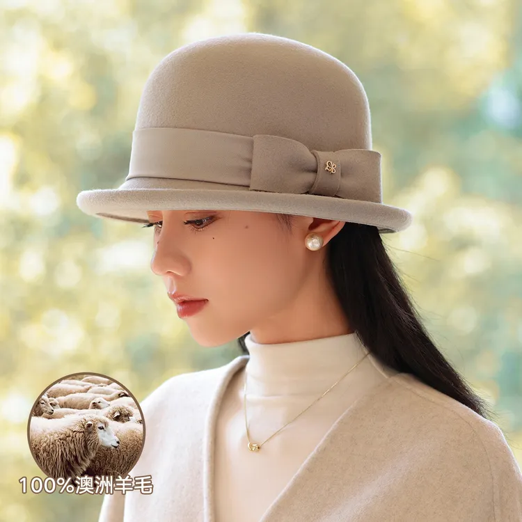 【进口澳毛】2025爆款女秋冬保暖高档渔夫帽高级感礼帽洋气羊毛盆帽