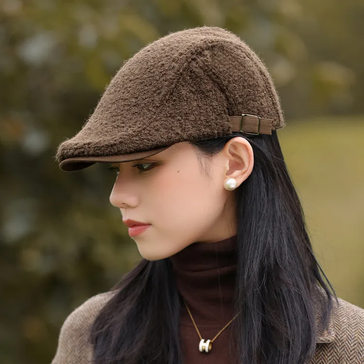 帽子女2025新款爆款洋气复古前进帽秋冬高级感贝雷帽网红款时尚帽