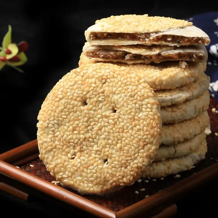 湖南衡阳特产芝麻月饼传统手工中秋酥薄月解馋办公室零食10个/包