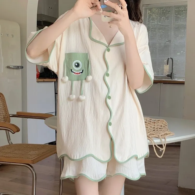 2023年新款睡衣女士夏季薄款棉质短袖网红风夏天高级感家居服套装