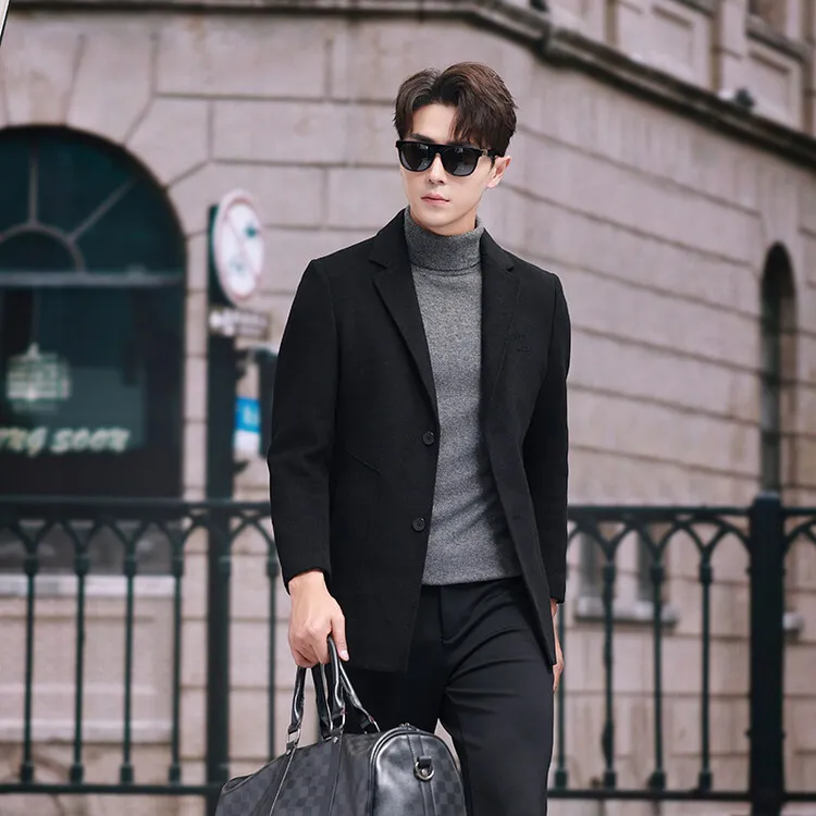 【专柜同款】秋冬商务休闲潮流经典简约百搭男士必备西装毛呢大衣