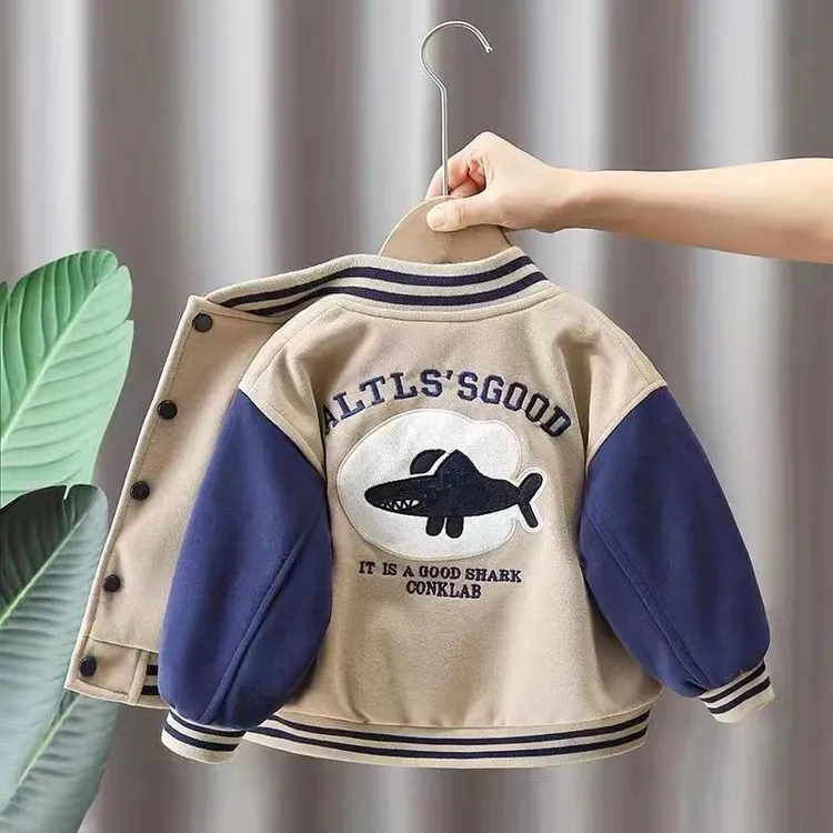 儿童春装外套男童洋气休闲春秋款小童帅气男宝韩版宝宝棒球服春季