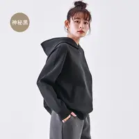 秋冬春秋女士百搭宽松带帽套头休闲三明治时尚连帽卫衣