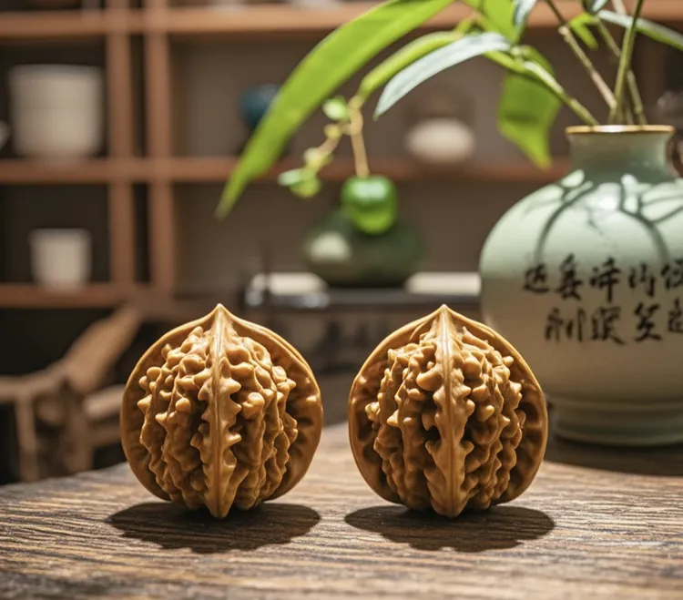 悦缘文玩铺麻核桃把件