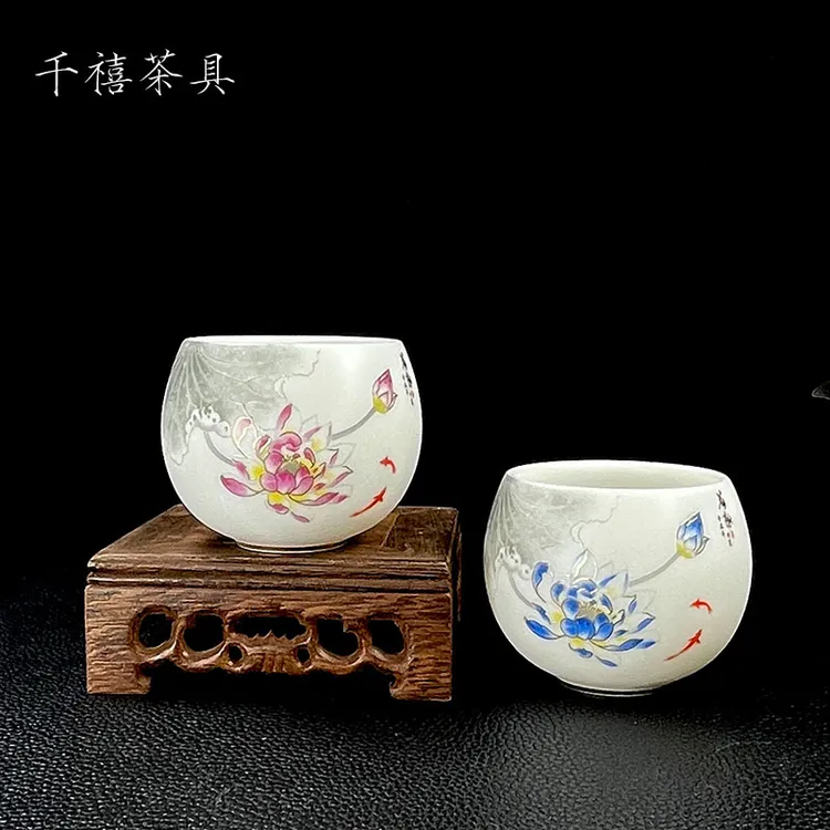 高档茶具白瓷家用荷花西施泡茶壶创意纯手工荷趣主人杯水壶水杯碗