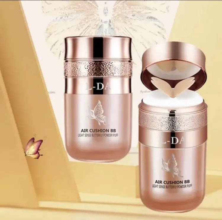 光感蝴蝶气垫补水保湿遮瑕bb霜气垫粉补蝴蝶粉扑