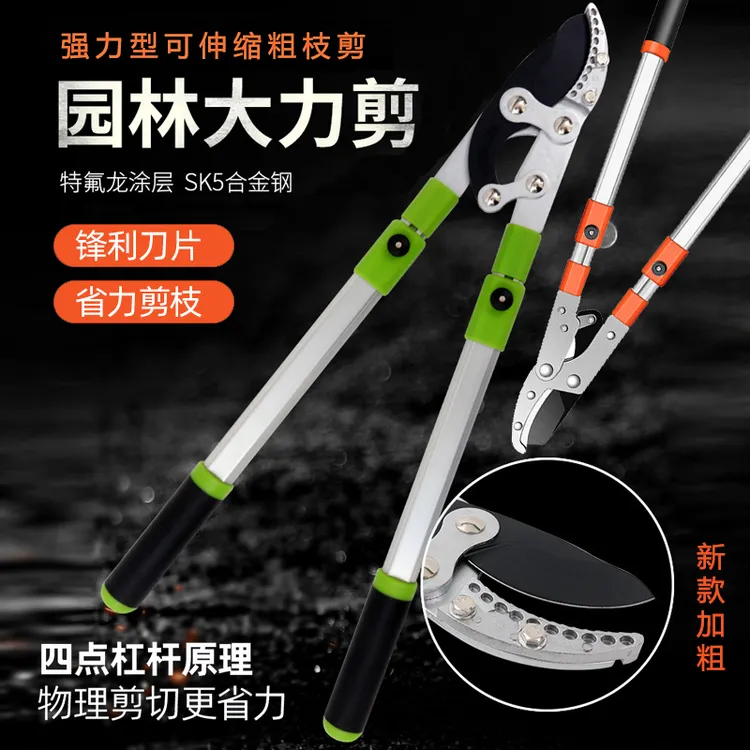 园林修剪工具自动伸缩大粗枝专用大号树枝剪刀苹果葡萄树修枝剪枝