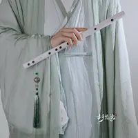 古月惊鸿古风白色笛子拍照表演道具古装汉服写真舞蹈大学生竹笛